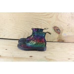 Dr. Doc Martens Boots Pascal J Girls 1 Suede Rainbow Croc Multi Air Wair Combat